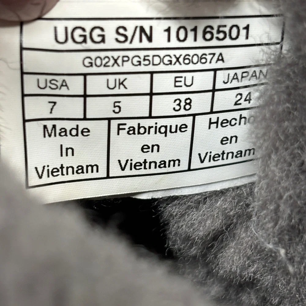 UGG Mini Bailey‎ Bow II Boots Women Size 7 Grey Good Suede Ankle 1016501